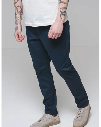 Pantaloni chino cu croiala dreapta, Bleumarin
