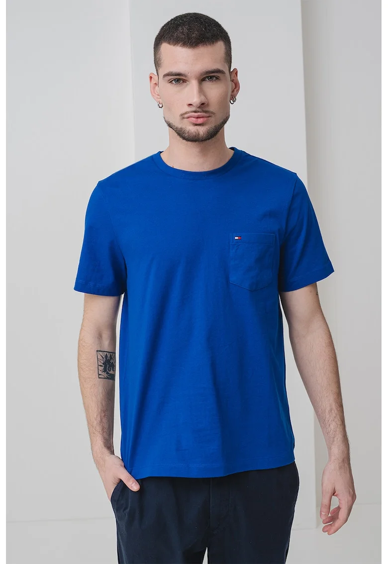 Tricou cu decolteu la baza gatului, Albastru royal