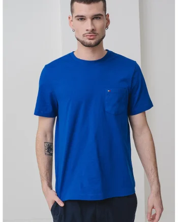 Tricou cu decolteu la baza gatului, Albastru royal