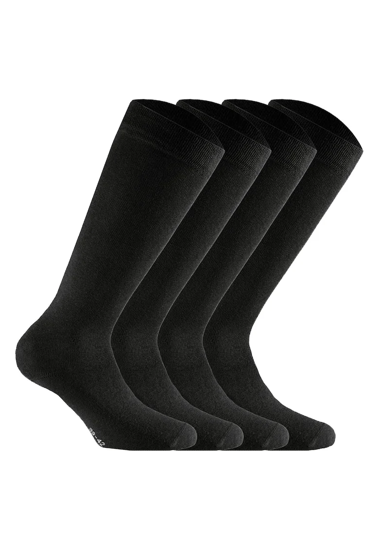 Set de sosete lungi unisex din amestec de bumbac - 4 perechi, Negru