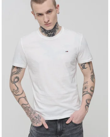 Set de tricouri slim fit - 3 piese, Alb/Negru stins