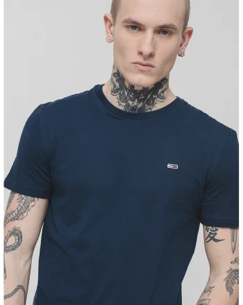 Set de tricouri slim fit - 3 piese, Alb/Negru/Bleumarin