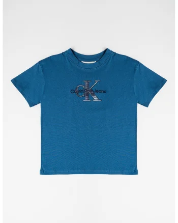 Tricou cu decolteu la baza gatului si logo brodat, Bleumarin