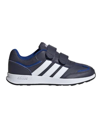 Pantofi sport Tensaur Switch de piele ecologica cu velcro, Alb/Albastru ultramarin