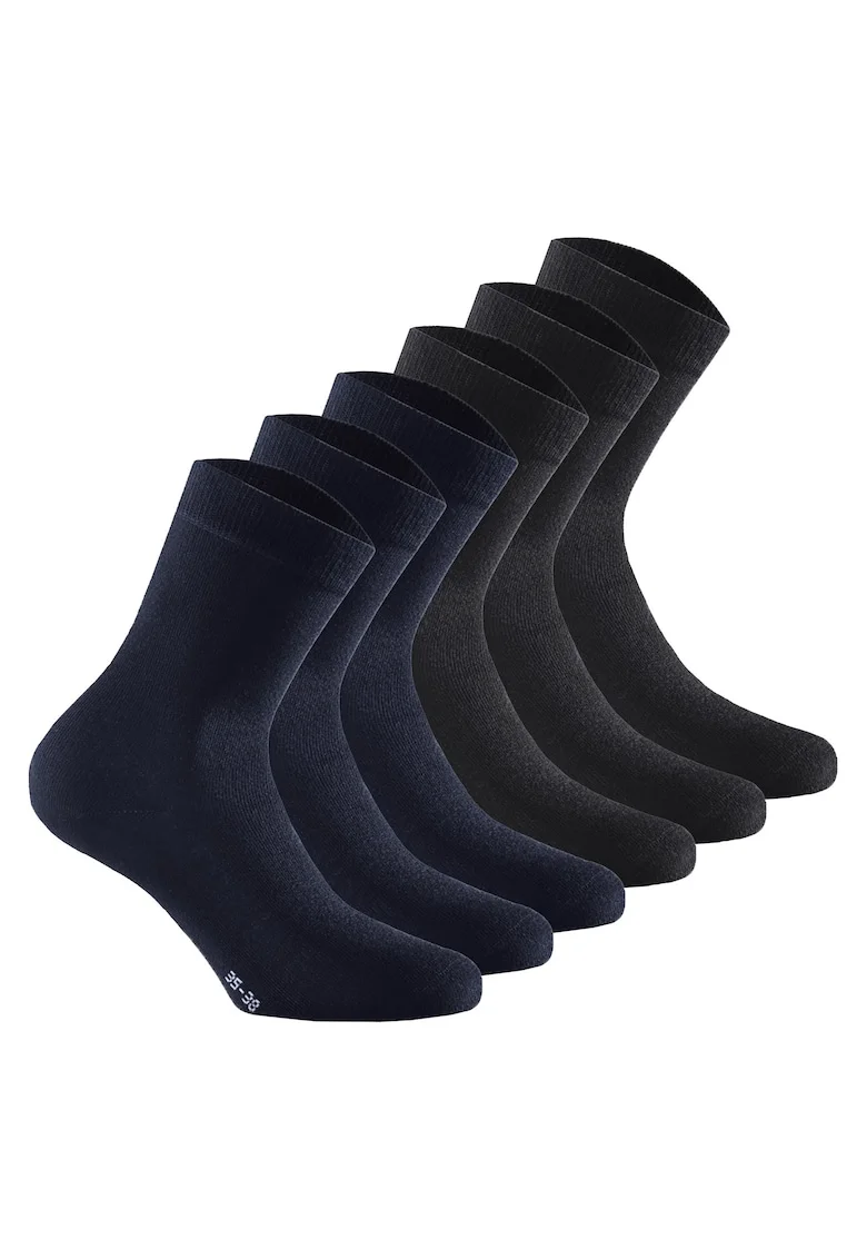 Set de sosete lungi unisex - 6 perechi, Negru/Albastru