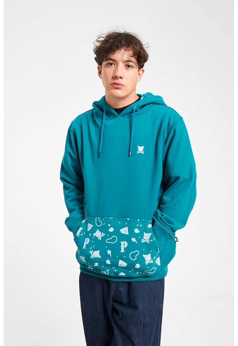 Hanorac unisex cu buzunar kangaroo, Albastru petrol