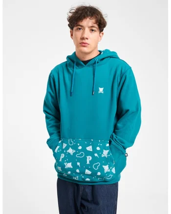Hanorac unisex cu buzunar kangaroo, Albastru petrol