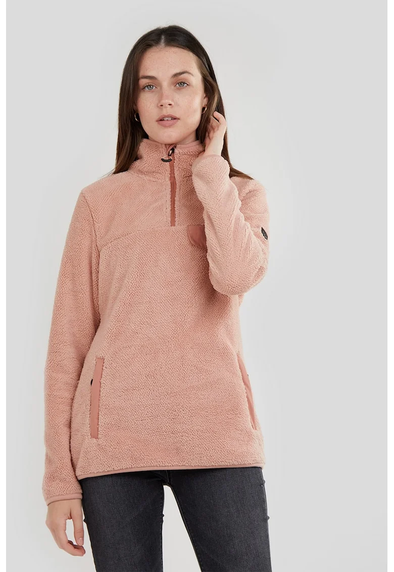 Bluza sport pufoasa cu fenta cu fermoar Vinona, Portocaliu persan