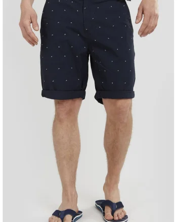 Bermude regular fit cu o curea North Shore, Alb/Bleumarin