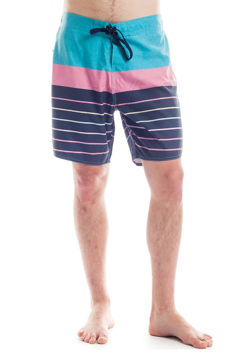 Pantaloni scurti de baie cu design colorblock Lano, Albastru/Rozsddf, Roz/Albastru