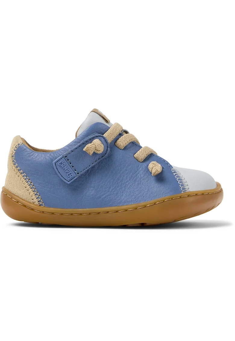 Pantofi sport de piele intoarsa si piele Peu Cami, Bej/Albastru