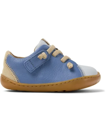 Pantofi sport de piele intoarsa si piele Peu Cami, Bej/Albastru