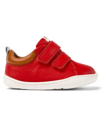 Pantofi din piele cu inchidere velcro Peu Cami, Rosu vermillion