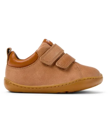 Pantofi din piele cu inchidere velcro Peu Cami, Maro camel