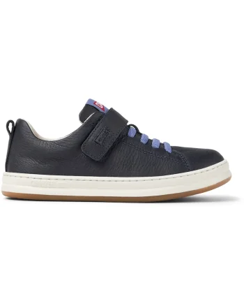 Pantofi sport Runner Four de piele cu sireturi elastice, Albastru marin