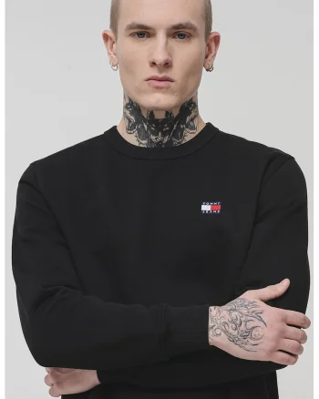 Bluza de trening cu decolteu la baza gatului si logo, Negru