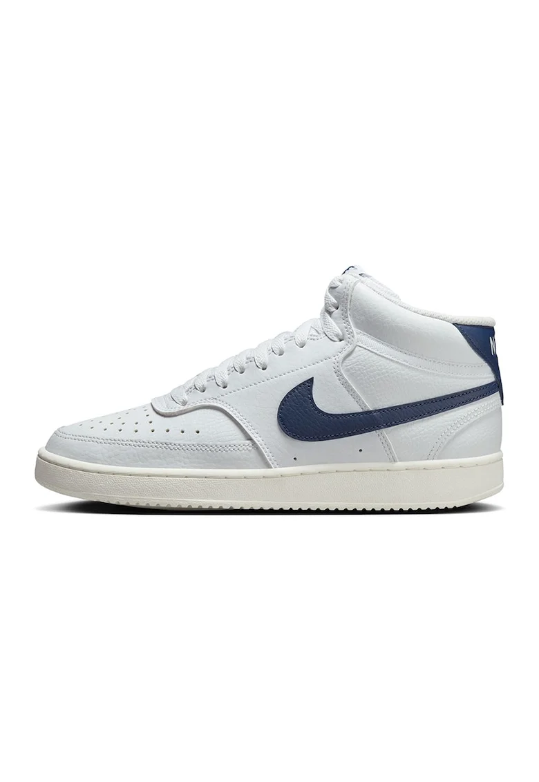 Pantofi sport mid-cut Court Vision, Alb/Bleumarin