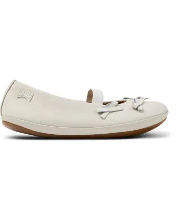 Balerini de piele Right Twins, Alb