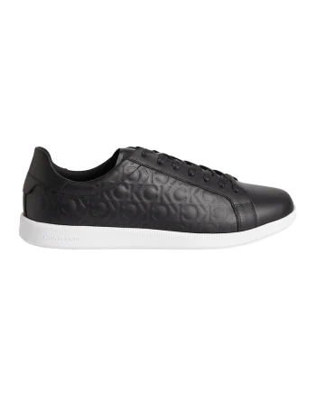 Pantofi sport de piele cu monograme stantate, Negru