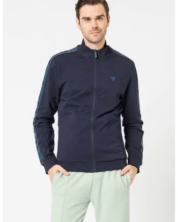 Bluza sport  cu fermoar si benzi logo 10502