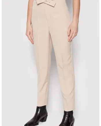 Pantaloni  cu o curea in talie W2RB08, Bej