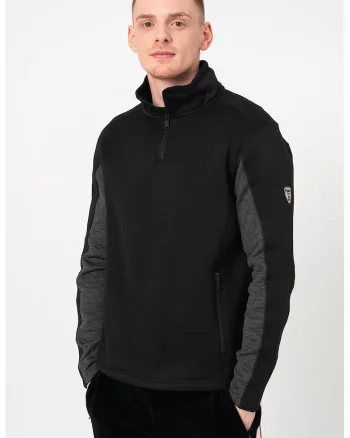 Bluza sport cu buzunare laterale cu fermoar, Alb/Negru
