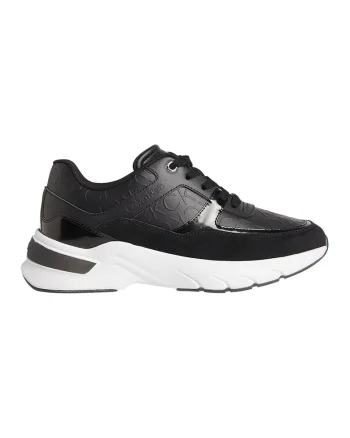 Pantofi sport wedge de piele, Negru