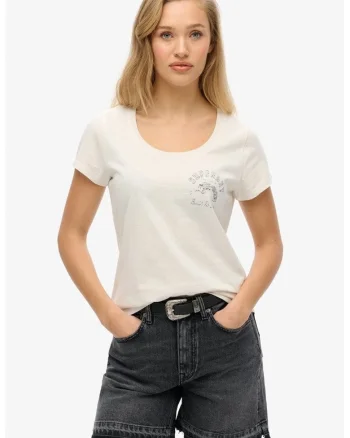 Tricou slim fit de bumbac, Alb murdar
