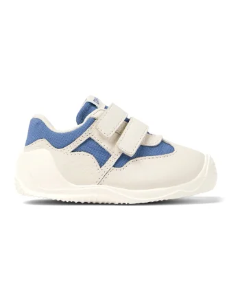 Pantofi sport cu captuseala de piele, Alb/Albastru