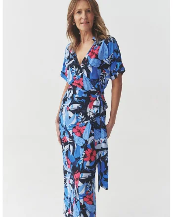 Rochie maxi cu model petrecut, Rosu/Negru/Albastru deschis