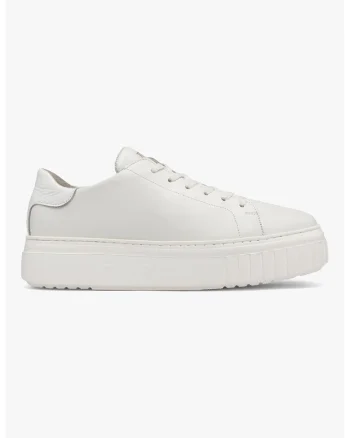 Pantofi sport flatform de piele June, Alb murdar