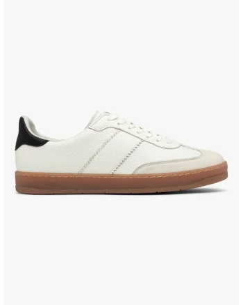 Pantofi sport din piele si piele intoarsa Nora, Alb fildes/Negru