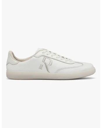 RYLKO, Pantofi sport din piele intoarsa cu broderie logo, Alb