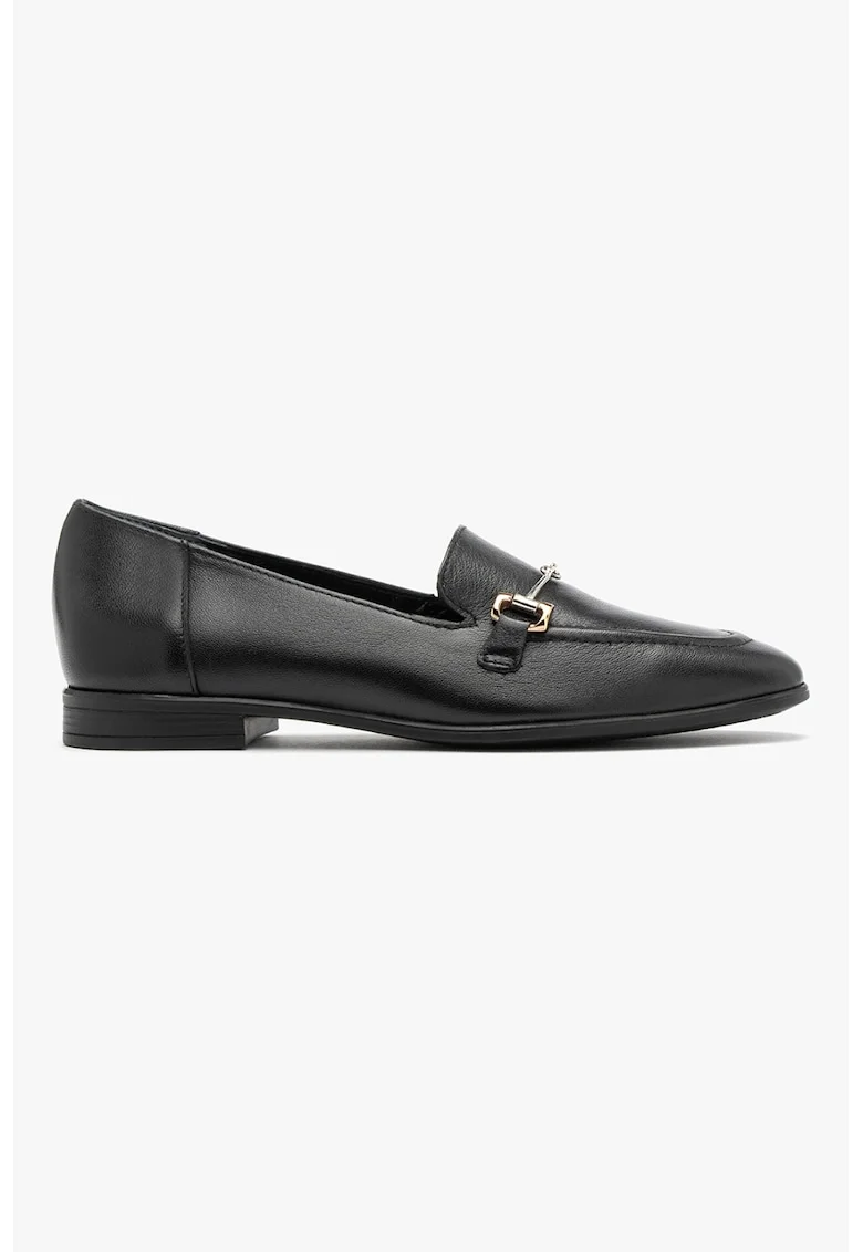RYLKO, Pantofi loafer din piele cu varf ascutit, Negru