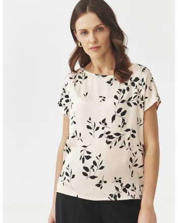 Bluza cu imprimeu floral, Negru/Bej deschis