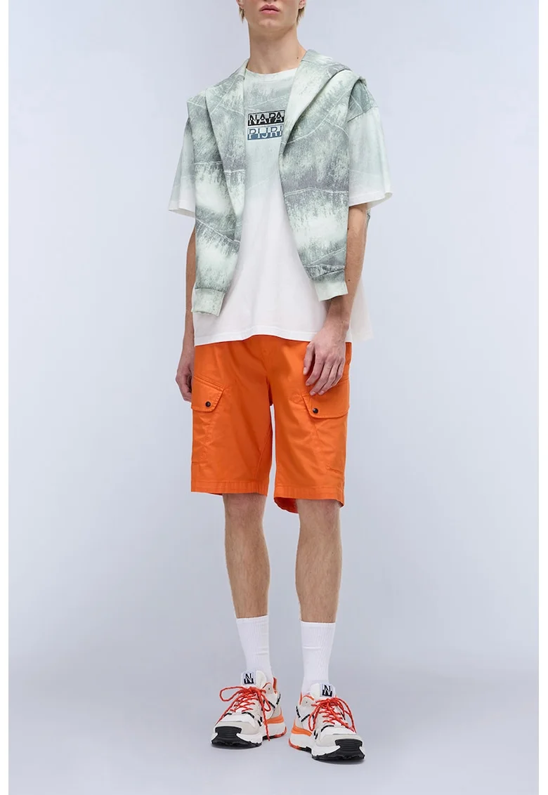 Tricou de bumbac cu imprimeu Tora, Alb/Verde pal