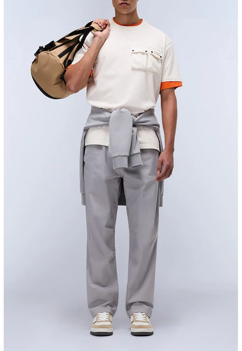 Tricou cu buzunare cu clapa Ravalto, Crem