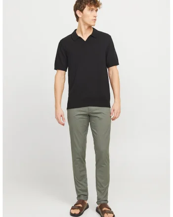 Pantaloni chino cu snur in talie, Verde sparanghel