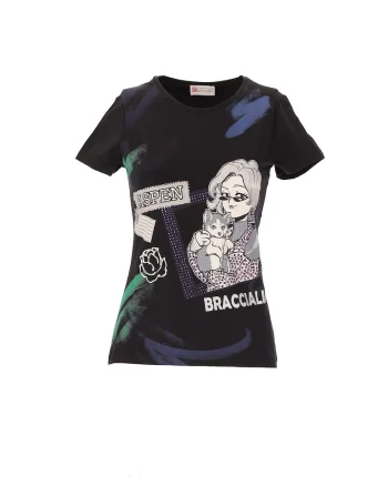 Tricou slim fit cu imprimeu, Negru