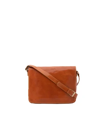 Geanta messenger de piele, Maro cognac