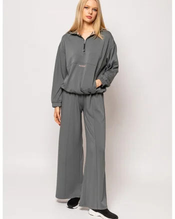 Pantaloni din amestec de modal cu croiala ampla, Gri