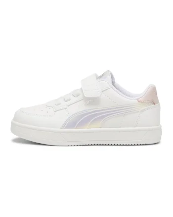 Pantofi sport de piele ecologica cu velcro, Alb optic