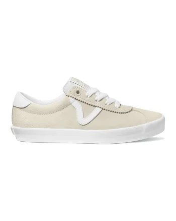Pantofi sport low-cut din piele intoarsa, Crem