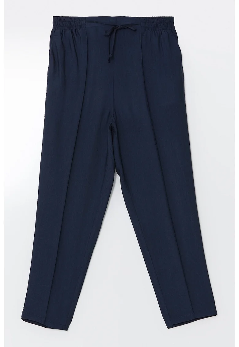 Pantaloni conici cu snur si pliuri, Albastru ultramarin