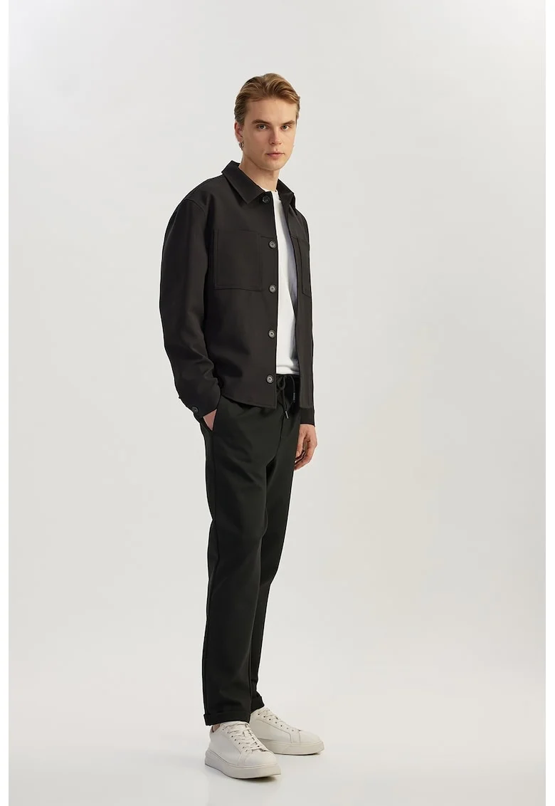 Pantaloni de trening cu snur in talie, Negru