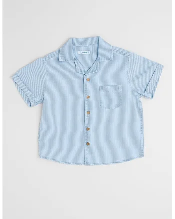 Camasa regular fit cu maneci scurte, Alb/Albastru lavanda