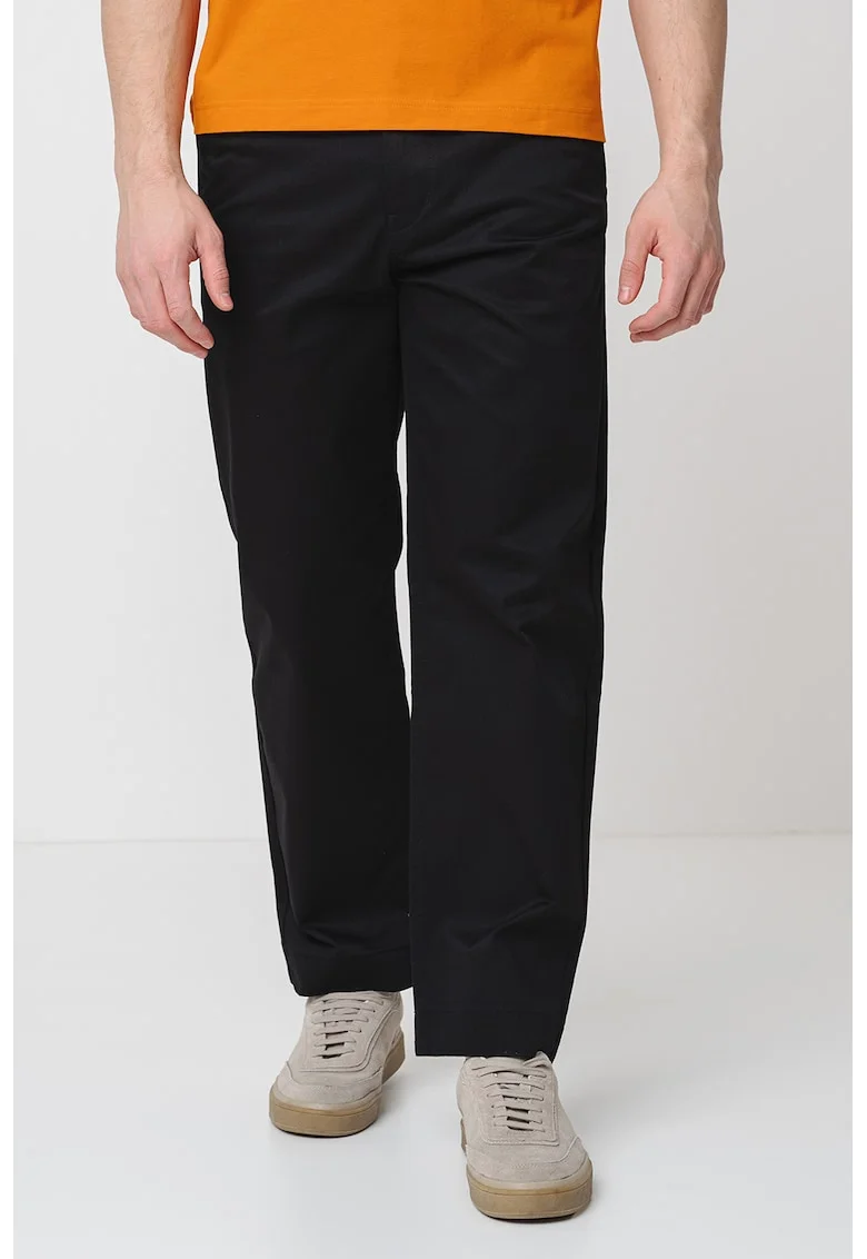 Pantaloni drepti cu talie medie, Negru