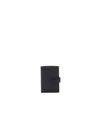 Portofel din piele cu model uni 210755, Negru