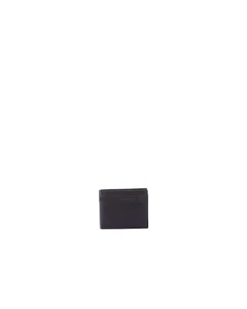 Portofel din piele cu detaliu logo, Negru