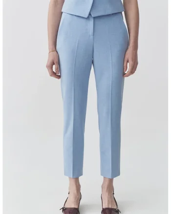 Pantaloni eleganti crop, Albastru lavanda